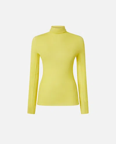 Pinko Wool And Silk Turtleneck Sweater In Yellow