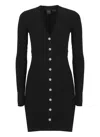 Pinko Ribbed Wool Mini Dress In Black