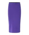 Pinko Fitted Midi Skirt With Ribbed Waistband In Purple