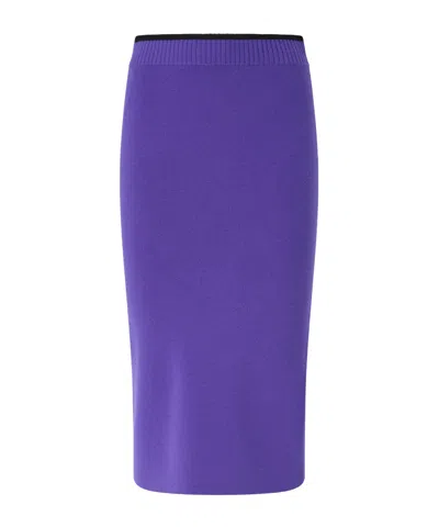 Pinko Wool Blend Pencil Skirt In Purple
