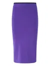 Pinko Fitted Midi Skirt With Ribbed Waistband In Purple
