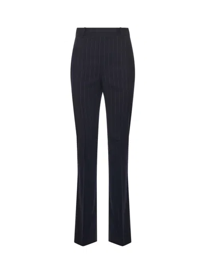 Pinko Wool Blend Pinstriped Trousers In Purple