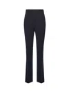 Pinko Wool Blend Pinstriped Trousers In Black