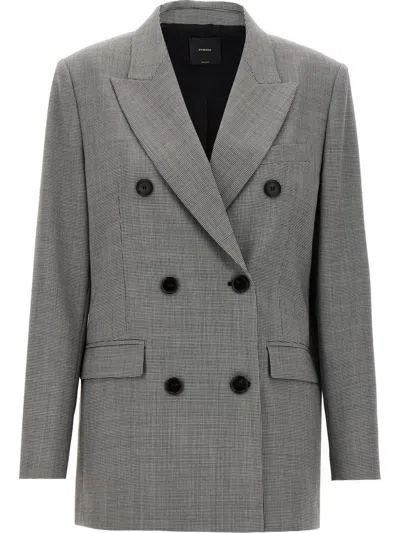 Pinko Wool-blend Polyester Stylish Jacket In Multicolor