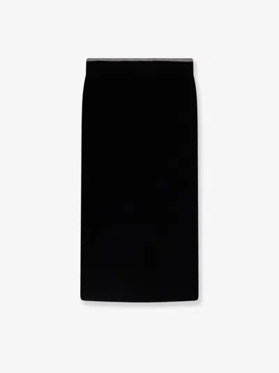 Pinko Wool Blend Skirt In Black