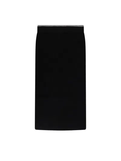 Pinko Wool Blend Skirt In Black
