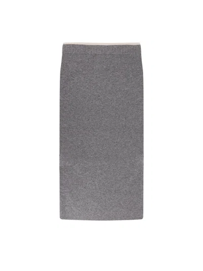 Pinko Wool Blend Skirt In Gray
