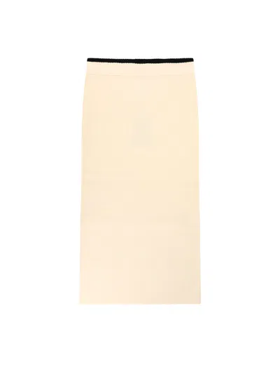 Pinko Wool Blend Skirt In Neutral