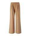 Pinko Long Wide-leg Wool-blend Trousers In Brown
