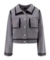 Pinko Wool Buttoned Cardigan In Gray