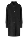 Pinko Long Double Cloth Coat In Black