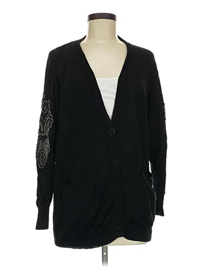 Pre-owned Pinko Wool Cardigan Sweater In Black