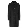 Pinko Tailored Black Wool Coat With Ribbed Details In Black
