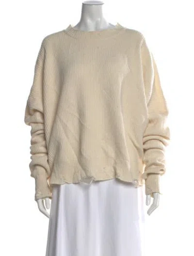 Pre-owned Pinko Wool Crew Neck Sweater In Neutral