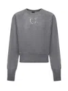 Pinko Wool Logo Sweater In Gray