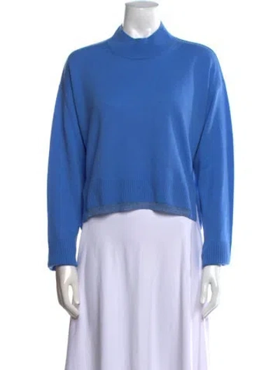 Pre-owned Pinko Wool Mock Neck Sweater W/ Tags In Blue