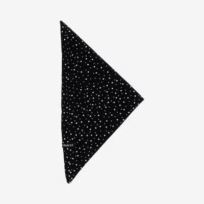 Pinko Crystal-embellished Knitted Scarf In Black