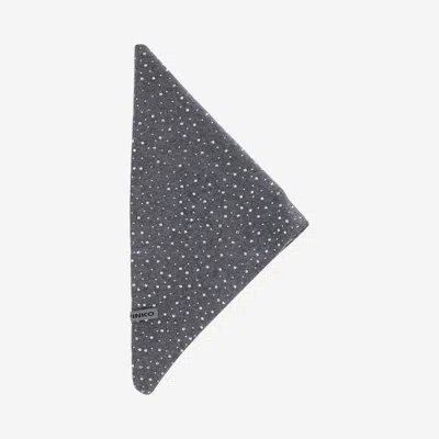 Pinko Crystal-embellished Knitted Scarf In Gray