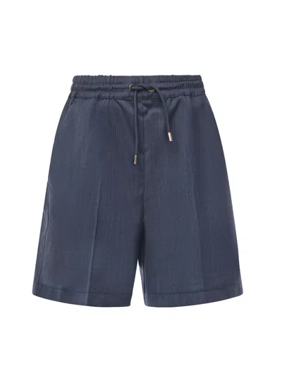 Pinko Wool Shorts In Blue