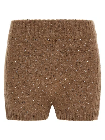 Pinko Wool Shorts In Brown