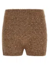 Pinko Wool Shorts Bermuda And Short Beige In Multi