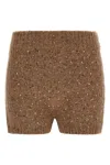 Pinko Wool Shorts Bermuda And Short Beige In Brown
