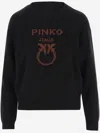 Pinko Wool Sweater With Logo In Black