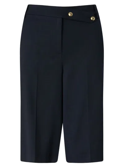 Pinko Wool-blend Tailored Shorts In Navy