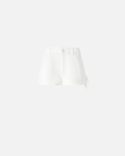 Pinko Workwear Shorts In Cotton Bull Fabric In White + White