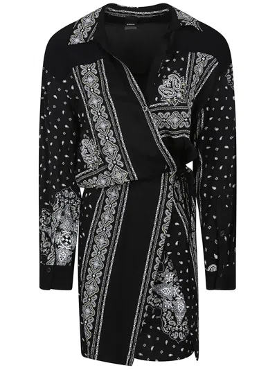 PINKO PINKO WRAP DRESS WITH INTRICATE PATTERN