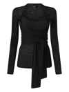 Pinko Wrap-effect T-shirt In Black