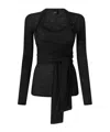 Pinko Wool-blend Sweater With Knot Detail In Black