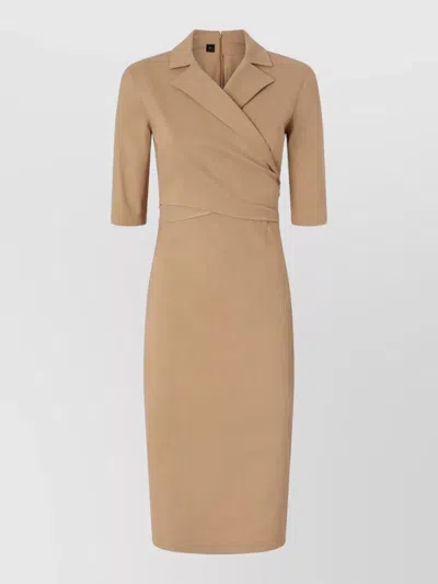 Pinko Wrap Midi Dress V Neckline Waist Tie In Nude