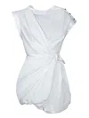 Pinko Short Shirt Dress With Crisscross In White