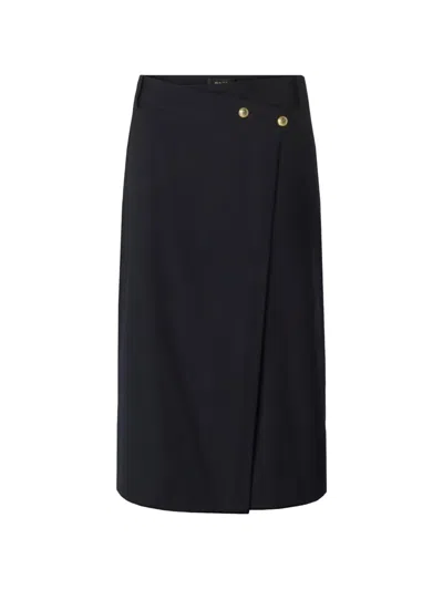 Pinko Wrap-front Button-detail Skirt In Black