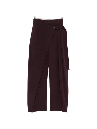Pinko Wrap-front Trousers In Red