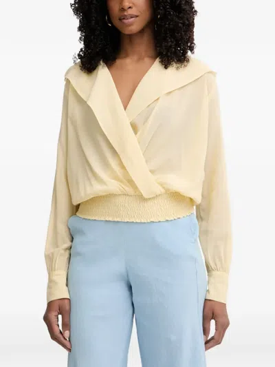 Pinko Wrap-style Hooded Blouse In Neutral