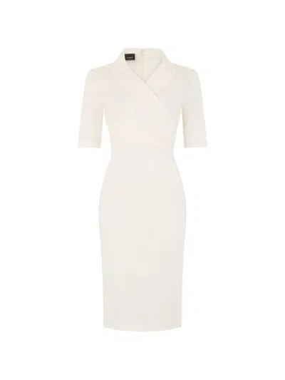 Pinko Wrap-style Notched-lapels Midi Dress In White
