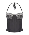 Pinko X Patrick Mcdowell Gem-embellished Bustier Top In Black