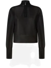Pinko X Patrick Mcdowell Half-zip Blouse In Black