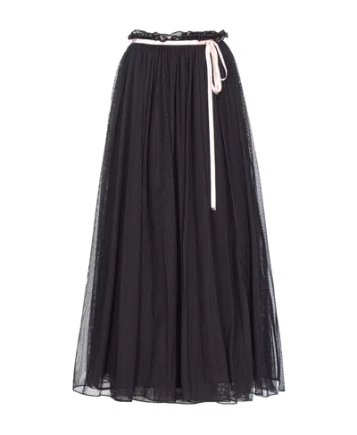 Pinko X Patrick Mcdowell Mesh-design Midi Skirt In Black