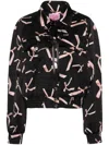 Pinko X Patrick Mcdowell Printed Bomber Jacket In Black