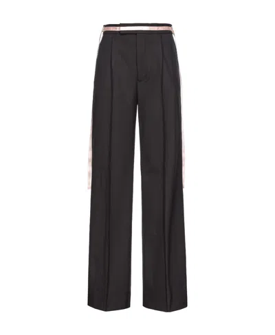 Pinko X Patrick Mcdowell Ribbon-detailed Palazzo Pants In Black
