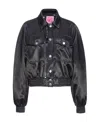 Pinko X Patrick Mcdowell Satin Bomber Jacket In Black