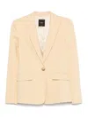 Pinko Yellow Tailored Jacket With Notched Lapels In Pink