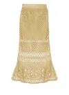 Pinko Yellow Crispo Skirt In Neutrals
