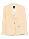 Pinko Yellow Tailored Jacket With Notched Lapels In Yellow