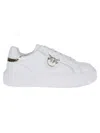 Pinko Lace-up Flatform Sneakers With Leather-effect Fabric