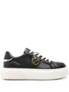 Pinko Yoko 06 Metallic-trim Platform Sneakers In Black