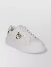 Pinko Lace-up Flatform Sneakers With Leather-effect Fabric
